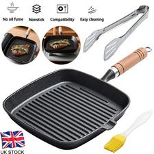 Grill Pan Non Stick Griddle Frying Poring Lips Induction Skillet Cooking Steak