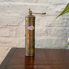 Traditional Turkish Brass Coffee/Spice Grinder, Manual, 20cm