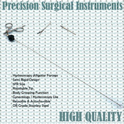 Hysteroscopy Alligator Body Grasping Forceps Semi Rigid 5FR Rotatable