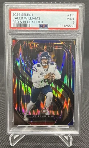 2024 Panini Select - Premier Level Caleb Williams Red & Blue Shock PSA 9! Mint!