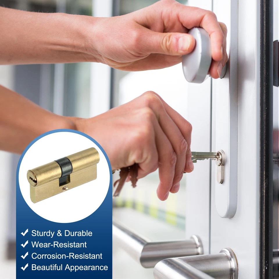 Cerradura de cilindro de puerta de cilindro de doble cerradura europea de 70 mm (27,5/10/32,5) con 7 llaves Foto 4 de 4