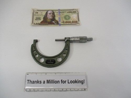 MITUTOYO Micrometer # 103-179, 2" - 3" x .001" Grads Carbide Tip Ratchet Lock VG - Picture 22 of 22