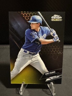 2021 Topps Chrome Black Corey Seager Gold Refractor /50 #16 Dodgers