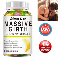 #1 BEST-MALE ENLARGER THICKER LONGER BIGGER GROWTH 14" ENLARGEMENT 60 GUMMIES