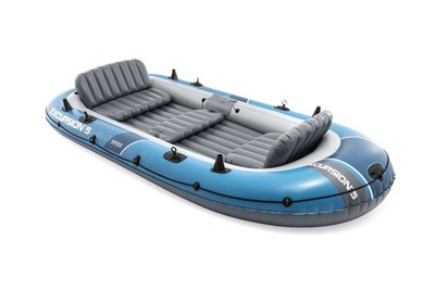 INTEX 66325 Boot Schlauchboot Angelboot Paddel Pumpe Boot-Set Excursion 5 Person