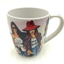 Rongrong Devoe Illustration Stylish Coffee Mug Cup With 7 Fashionista Girls 16oz