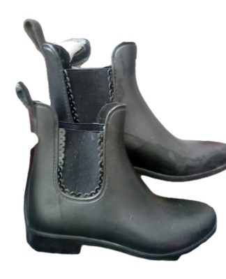 Jack Rogers Women's Sallie Rain Boot Size Black Rubber Pull On