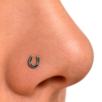 GlüCk Hufeisen Nasenstecker 925 Sterling Silber 22G Piercing Schmuck