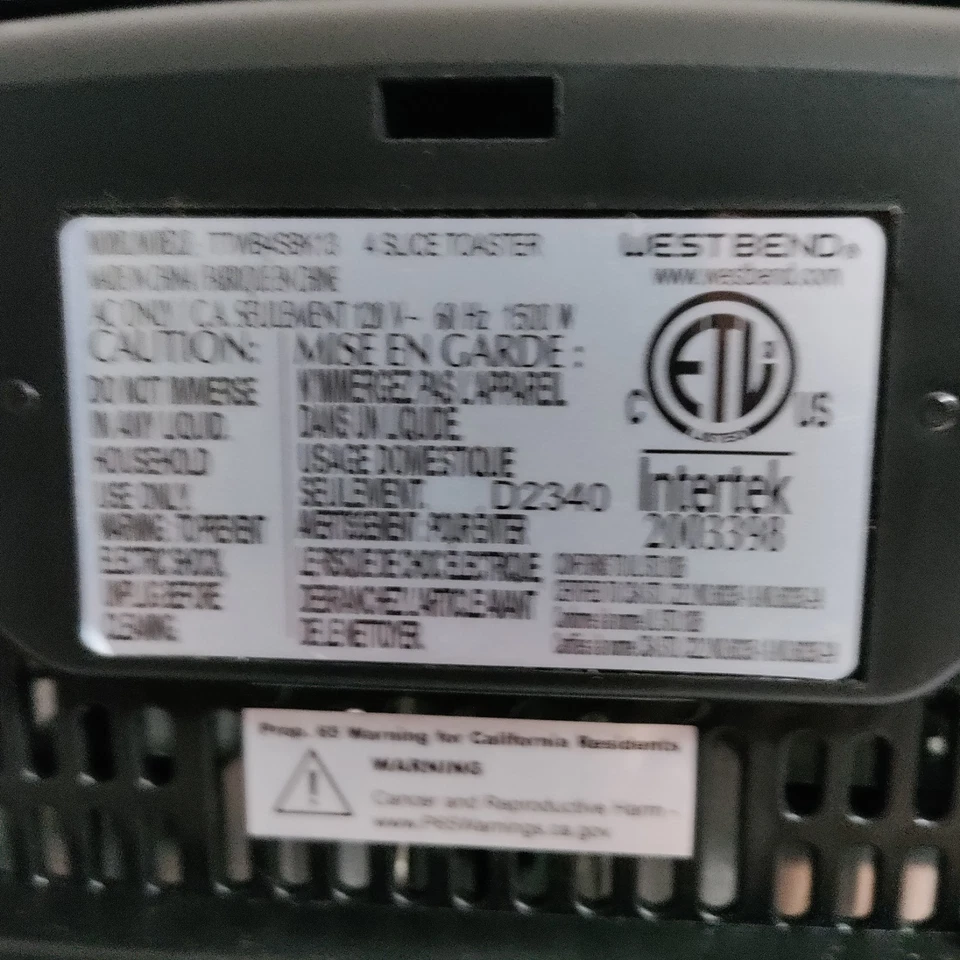 West Bend 烤面包机 4 片超宽深槽带 3 个功能 — 第 3/3 张图片