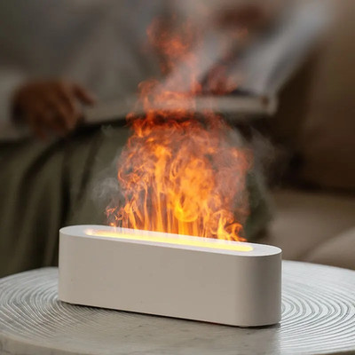 Newest RGB Flame Aroma Diffuser Humidifier USB Desktop Simulation Light Aromathe