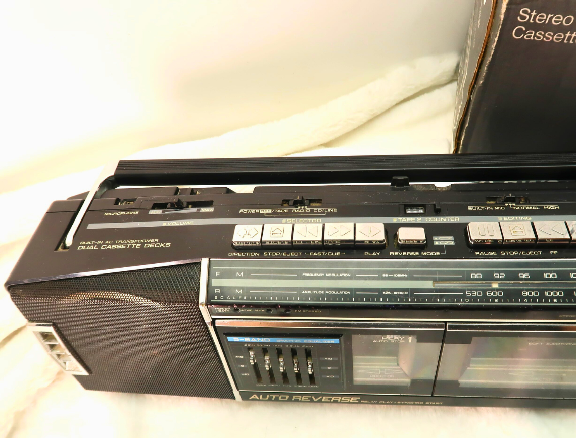 Panasonic RX-FW29 Boombox Dual Cassette Deck “Touch-n-Tune” For