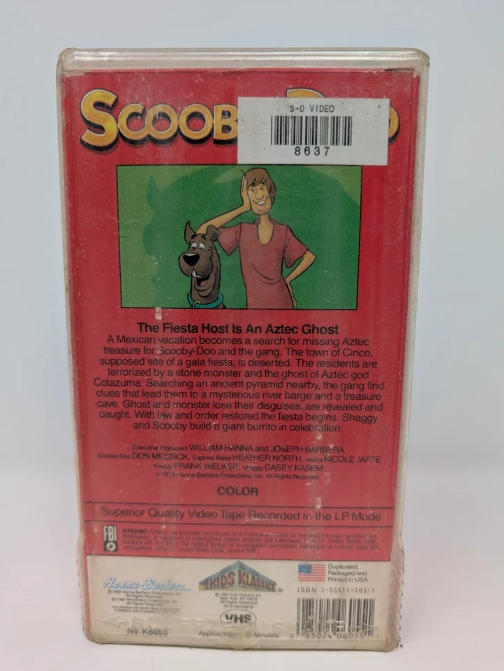 Scooby-Doo The Fiesta Host Is An Aztec Ghost VHS 1989 Rare Hanna-Barbers Tested - Image 2 of 4