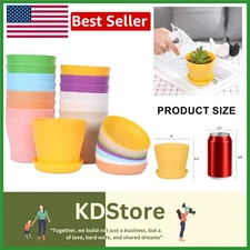 16-Pack 4" Plant Nursery Pots Colorful Seed Starting Containers w/ Drainage