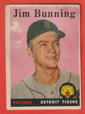 1958 TOPPS - JIM BUNNING(HOF) #115 DETROIT TIGERS POOR/FAIR