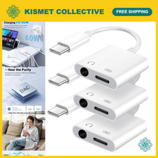 2-in-1 USB C to 3.5mm Headphone Jack  Charger Adapter, Fast Charging Splitter -