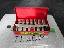 WRIGHT TOOL 3/8" DRIVE 7 PC HEX BIT SOCKET SET 1/8"-3/8" W/METAL CASE (TL2814)