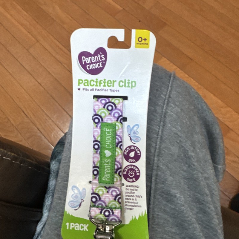 PARENTS CHOICE Universal Pacifier Clip 0+ months Dishwasher Safe • Circles