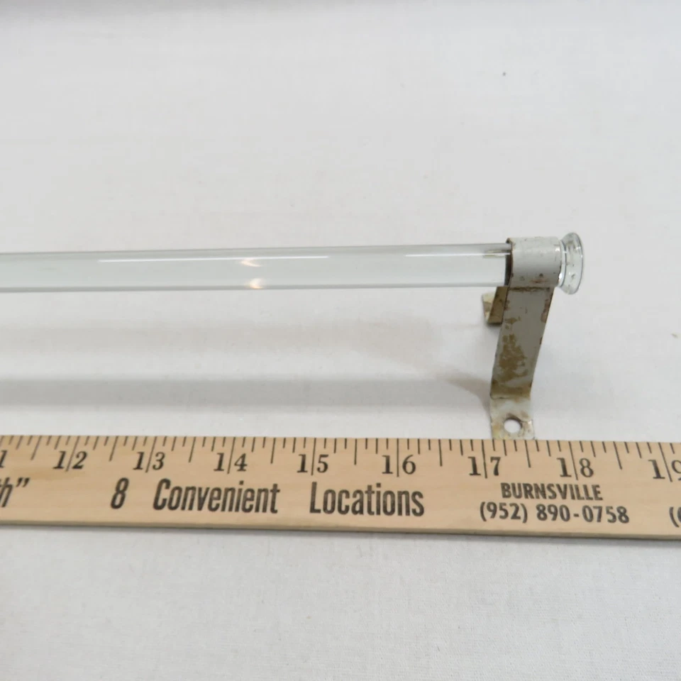 老式 1920 - 1930 年代毛巾条透明玻璃 18 英寸杆和安装硬件 — 第 2/4 张图片