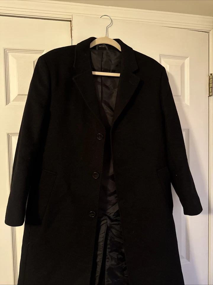 Lauren Ralph Lauren Luther Wool Blend Overcoat Jacket Men Size 36S - Black - Image 2 of 4