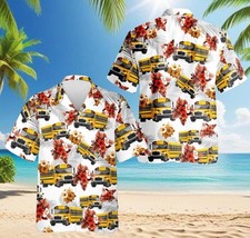 School Bus Hawaiian Shirt, Teacher & Driver Aloha Shirts, Back to School Tropica