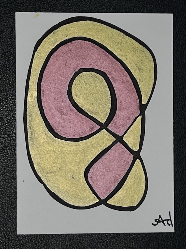 ACEO Art Card Original Acrylic Abstract 2.5in x 3.5in foreverlovedlex Rocken Gol