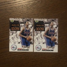 allen iverson Lot Of 2 1997-98 Upper Deck Crunch Time Insert #CT33