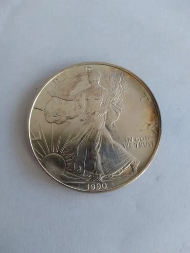 1990 WALKING LIBERTY AMERICAN EAGLE .999 FINE SILVER DOLLAR COIN 1oz $1 USA