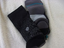 NWT Stance Run socks, men's M 6-8.5 , crew height, speckled black