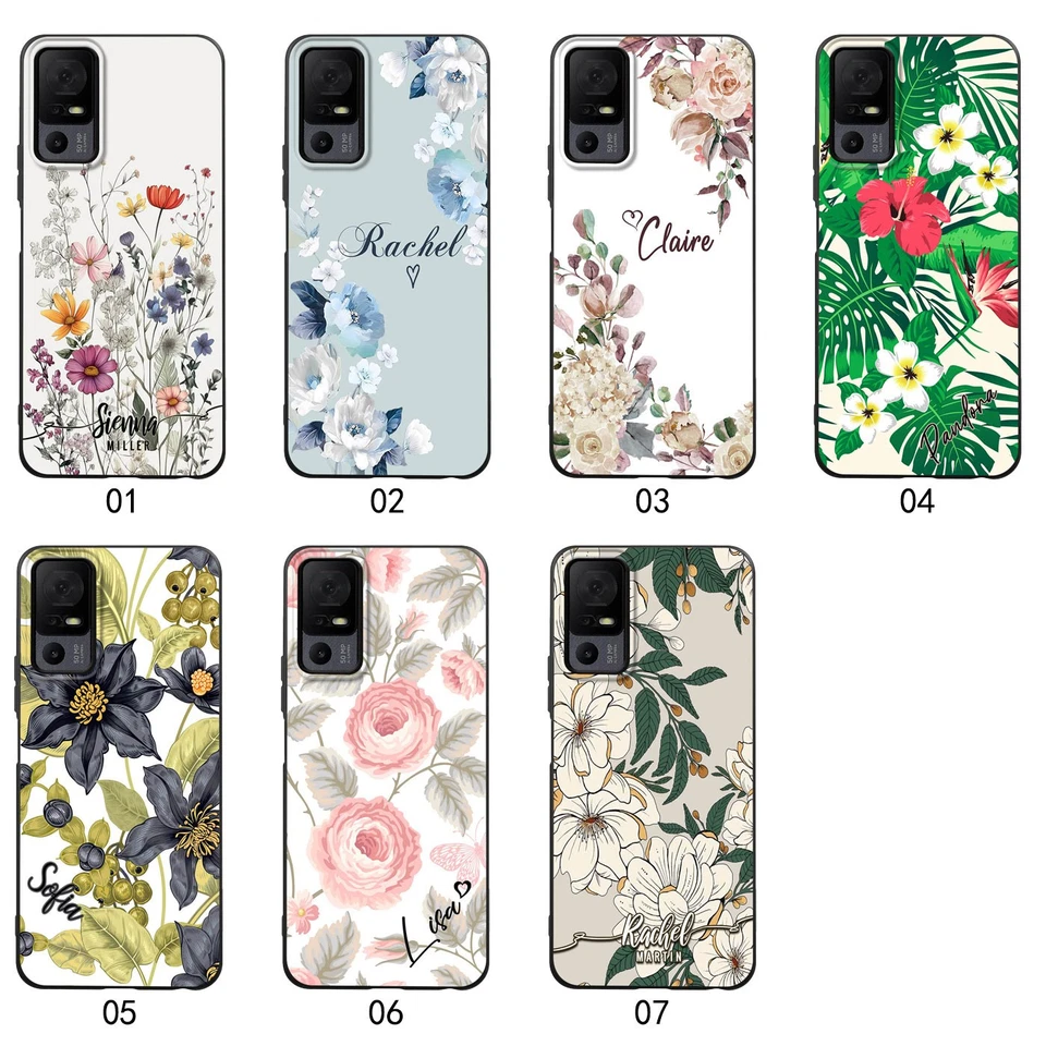 Funda TPU Personalizada Diseño Flores para TCL 50 SE 50 LE 505 605 60 SE 50 XE Cubierta Foto 2 de 4