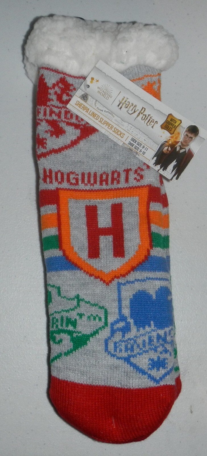 SAOLA Calze pantofole Wizarding World of Harry Potter Hogwarts foderate in sherpa con suola grip