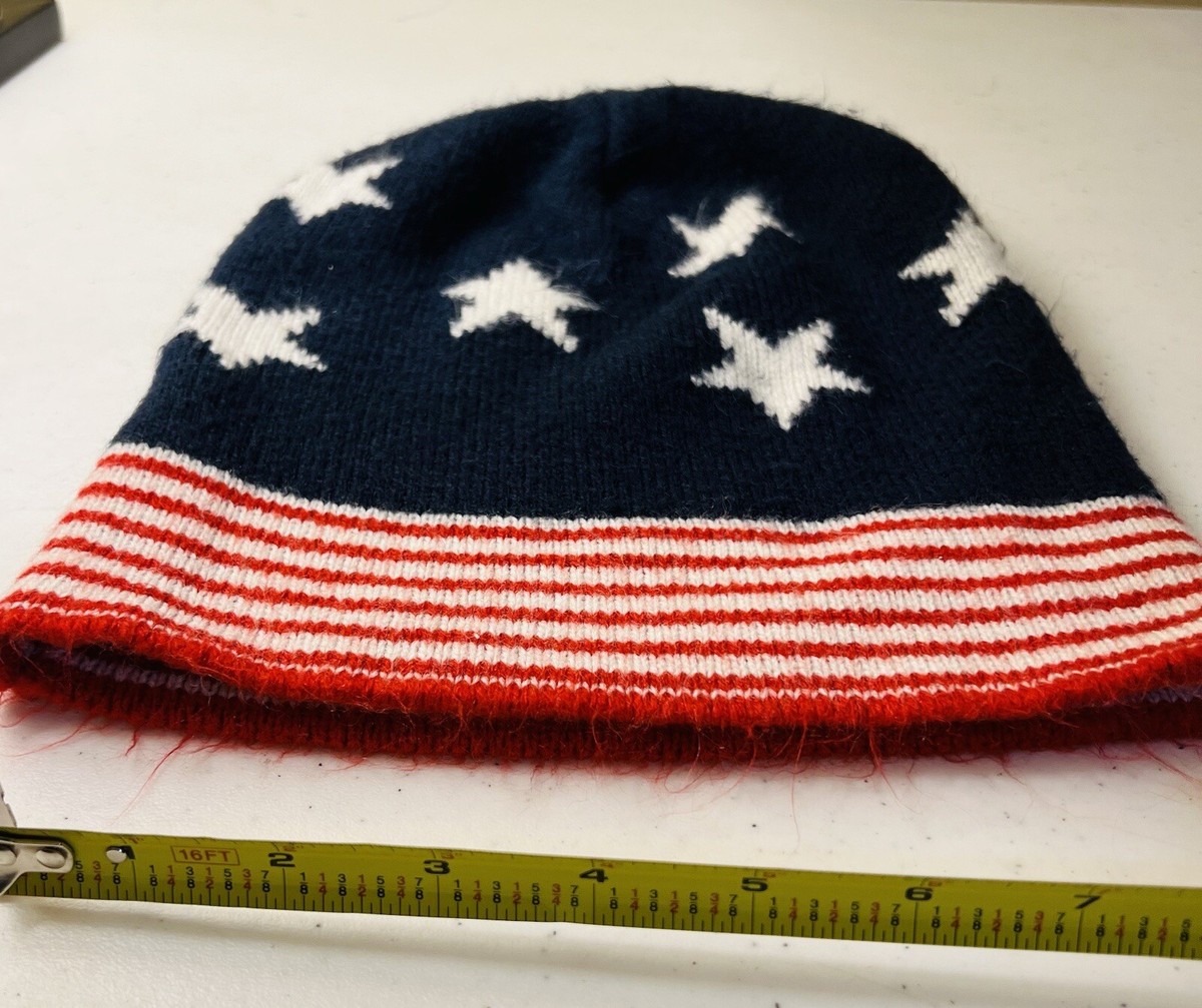 Beanie ~ Navy Stripe w/ Red Robin Stripes Red and Navy Beanie – The Winter Brand main image 4