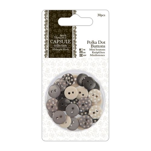 Docrafts Papermania Polka Dot Buttons Button Capsule Collection 30pcs 10mm - Picture 4 of 5