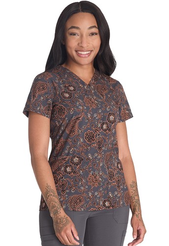 Western Floral Dickies Prints Scrubs V Neck Top DK667 WSFL - Picture 4 of 6