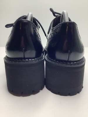 BED STU Black/White Chunky Heel Platform Leather Oxford  display picture 3
