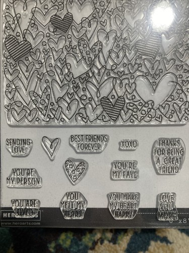 Hero Arts ALL MY HEART PEEK-A-BOO PARTS 6” x 8” Clear Stamp Set CM419 Poly Clear - Picture 6 of 6