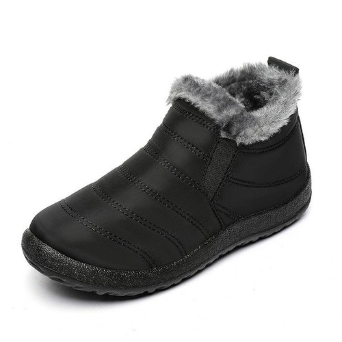 Women's Slip on Fur Winter Boots Soft Platform Warm Ankle Snow Shoes - Picture 15 of 26
