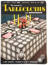 The Newest in Tablecloths and Bedspreads 1952 Crochet Pattern Book Nice Designs