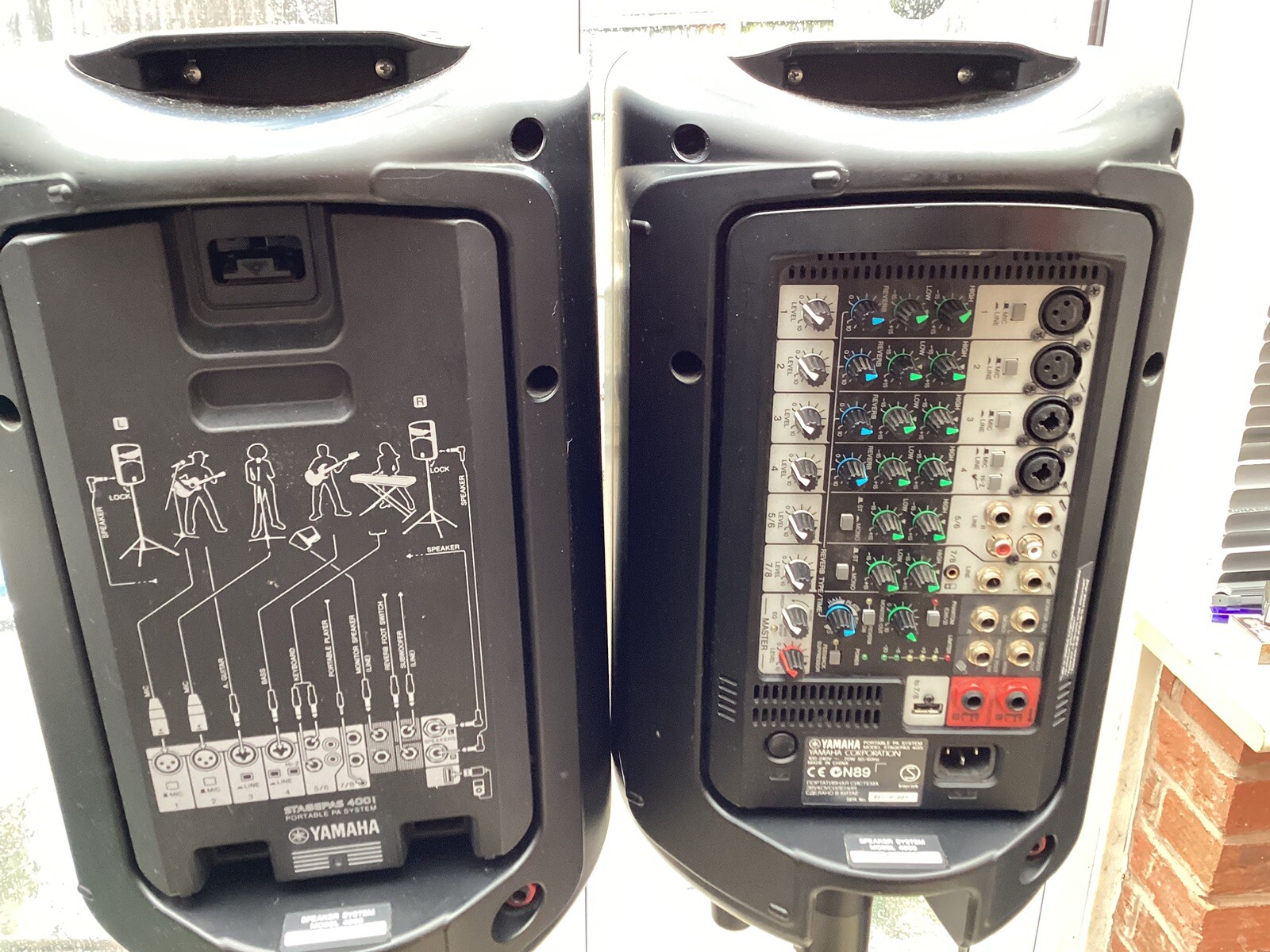 Yamaha Stagepas 400i Portable PA System Speakers And Mixer + Stands eBay