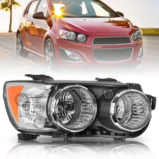 [Chrome Bezel] Headlight For 2012-2016 Chevy Sonic Headlamp Right Passenger Side