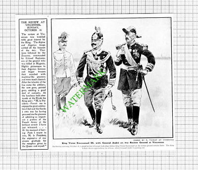 König Victor Emmanuel III General Andre Vincennes Review Ground - 1903 Steckling