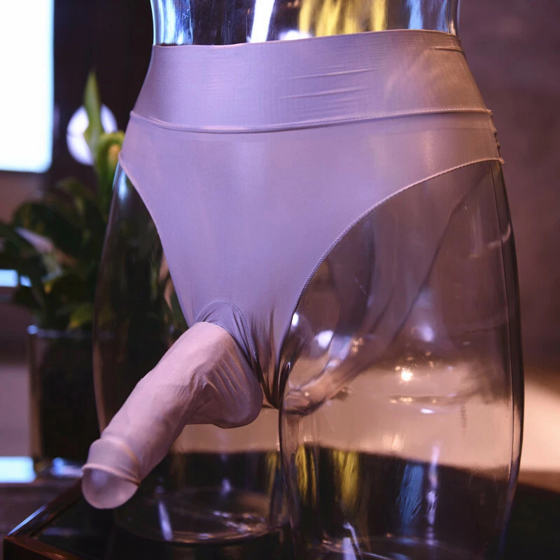 Ice Silk Underwear Men's Shiny Sexy Ultra-Thin Breathable Seamless Briefs Men's  - Image 2 of 4