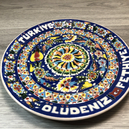 BODRUM TURKEY tourist souvenir memory ceramic plates x2 very colourful handmade - Bild 5 von 15