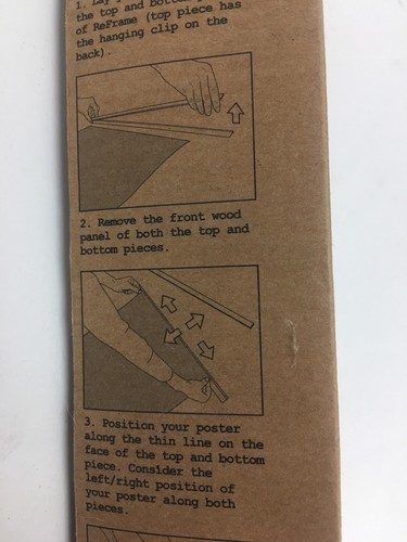 Magnetic Poster Frame Hanger 13" Wood Grain Black - Picture 3 of 4