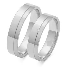 Sonderangebot Eheringe Trauringe 585 er Massiv Wei&szlig;gold mit Brillanten ca.0,07Ct