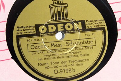 ODEON - MESS - SCHALLPLATTE für Schnittlinien für EMT, Thorens, Garrard, Empire