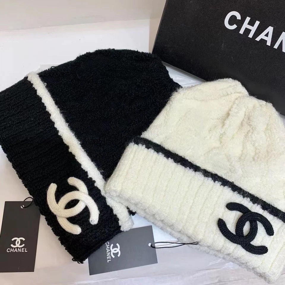 Hot Cashmere Beanie White Classic Keep Warm in Winter - Image 4 of 4