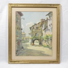Vintage Cabannes Village France Lithograph Print Stehli Freres Albri
