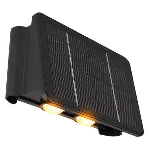Solarleuchte Außenlampe Wandleuchte LED Up Down Strahler Fassadenleuchte schwarz - Bild 2 von 12