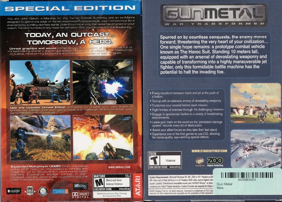 Gun Metal GunMetal & Unreal II The Awakening XMP PC New Boxed XP Great Games - Image 2 of 2