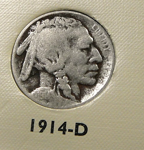 1914-D  Buffalo Nickel -  Good+ / Very Good  (S5-3)